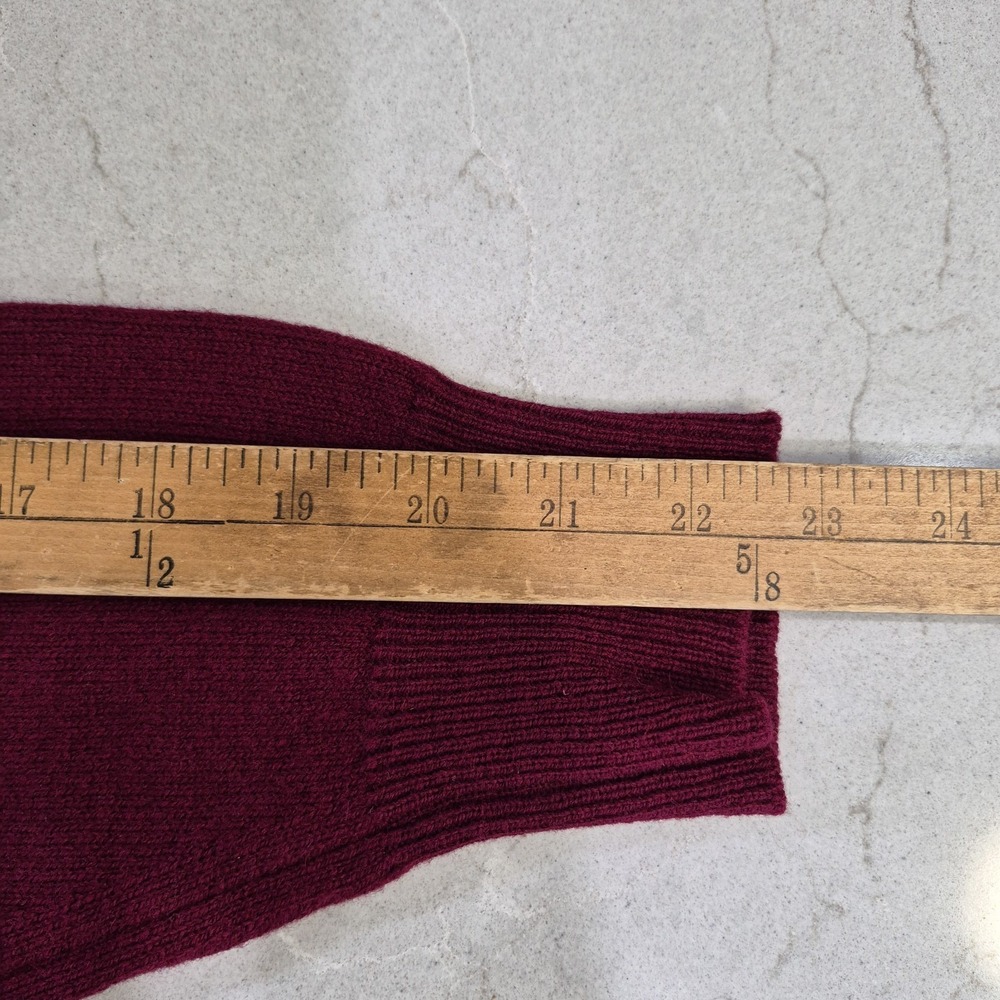 Alan Paine Burgundy Lambswool V Neck Sweater Men's L Made in England Classic - Picture 6 of 6